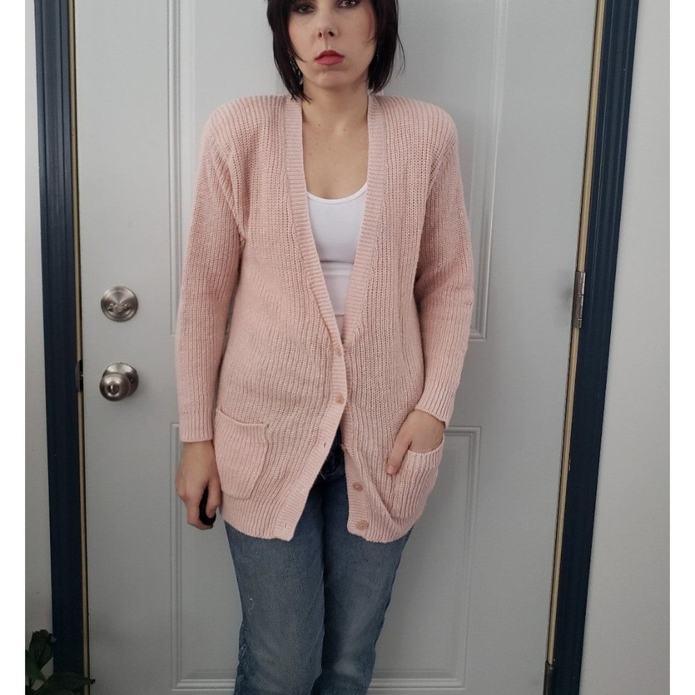 90s Pink Cotton and Ramie Cardigan